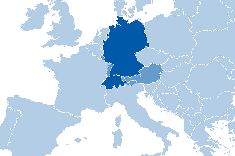 Geplante Expansion: Die zukünftige Geschäftstätigkeit der E-Gruppe wird auf die Länder Frankreich, Schweiz und Österreich ausgeweitet.